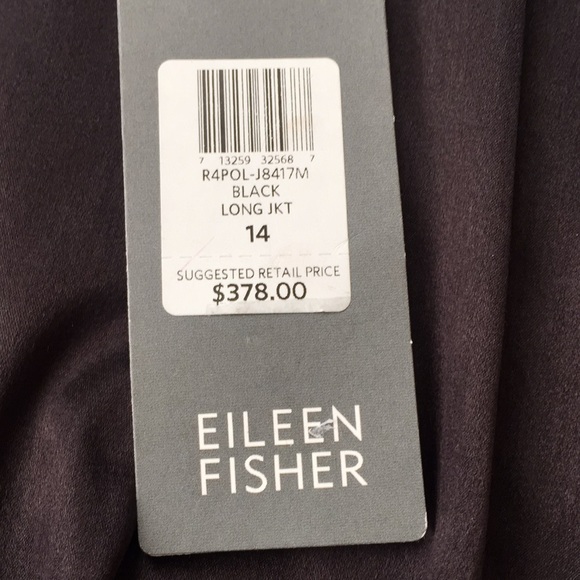 NEW Eileen Fisher Black Ramie Long Jacket Size 12 - Picture 7 of 10